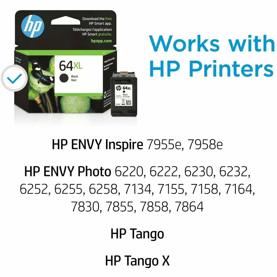 HP 64XL (N9J92AN) Original High Yield Inkjet Ink Cartridge - Black - 1 Each - Alternate-Image6