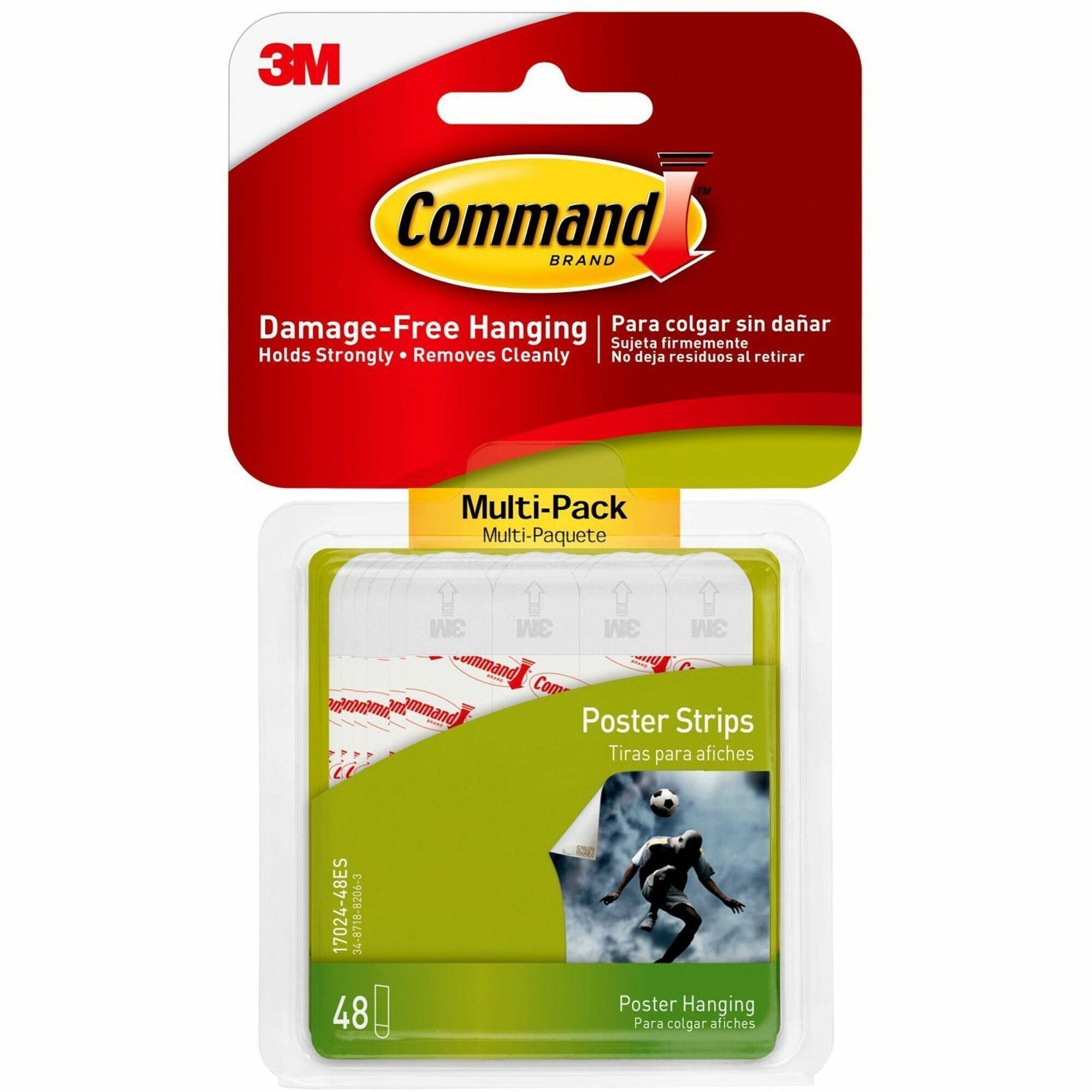 Command Poster Strips - Multi-Pack - 2.75" Length x 0.75" Width - White - 48 / Pack