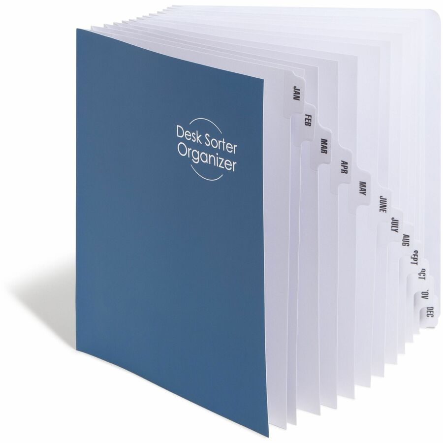 Smead Letter Recycled Organizer Folder - 8 1/2" x 11" - 12 Divider(s) - Blue - 35% Recycled - 1 Each