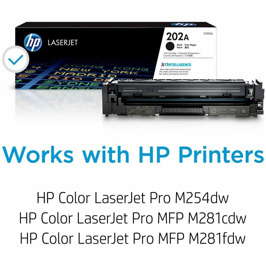 HP 202A (CF500A) Original Standard Yield Laser Toner Cartridge - Black - 1 Each - Alternate-Image1