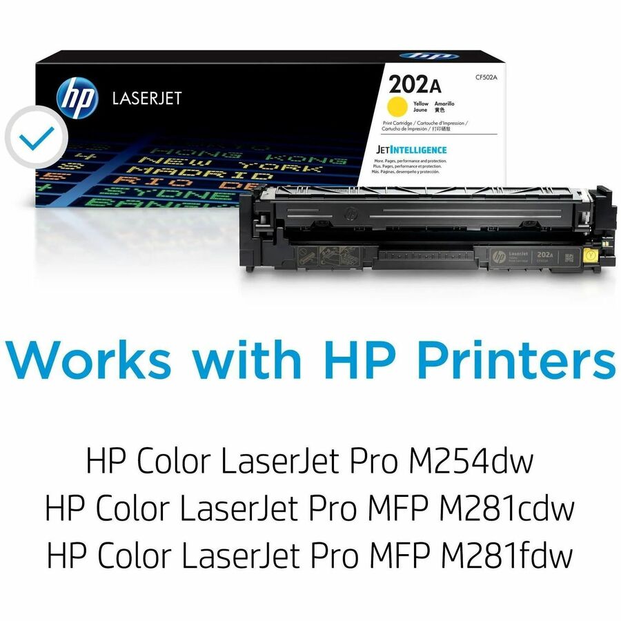 HP 202A (CF502A) Original Standard Yield Laser Toner Cartridge - Yellow - 1 Each - Alternate-Image2