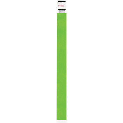 Advantus Neon Tyvek Wristbands - Neon Green - Tyvek - 500 / Pack