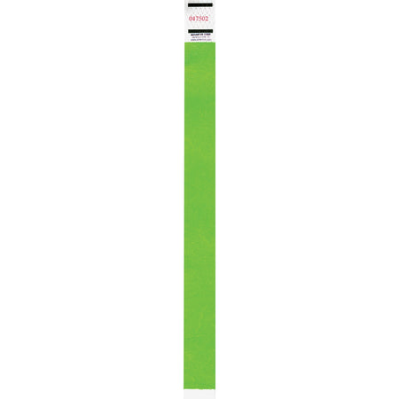 Advantus Neon Tyvek Wristbands - Neon Green - Tyvek - 500 / Pack