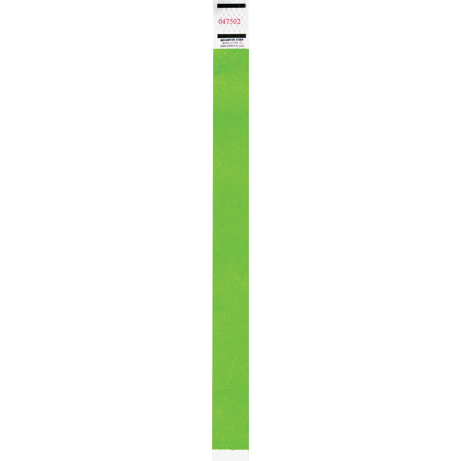 Advantus Neon Tyvek Wristbands - Neon Green - Tyvek - 500 / Pack
