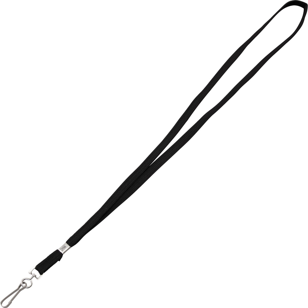 Advantus Metal Clasp Lanyard - 36" Length - Black - Woven, Metal - 100 / Box