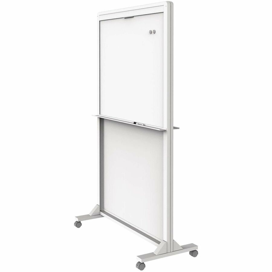 Quartet Motion Dual-Track Mobile Magnetic Dry-Erase Easel - Left