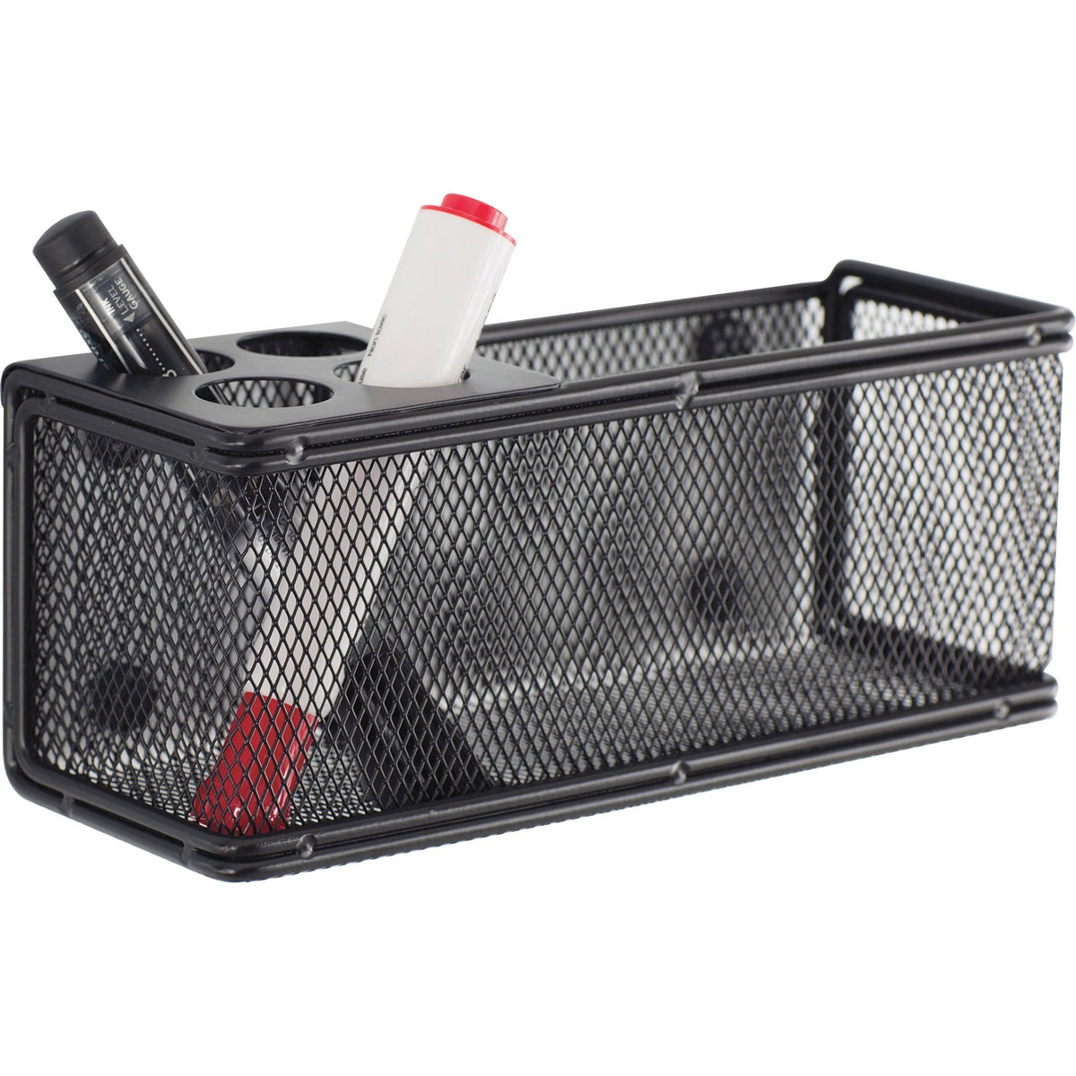Onyx Mesh Magnetic Marker Basket - 3" Height x 8" Width x 3.25" Depth - Sturdy - Black - Steel, Mesh - 1 Each