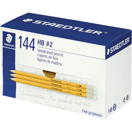 Staedtler No. 2 Woodcased Pencils - FSC 100% - 2HB - Yellow Wood Barrel - 144 / Box