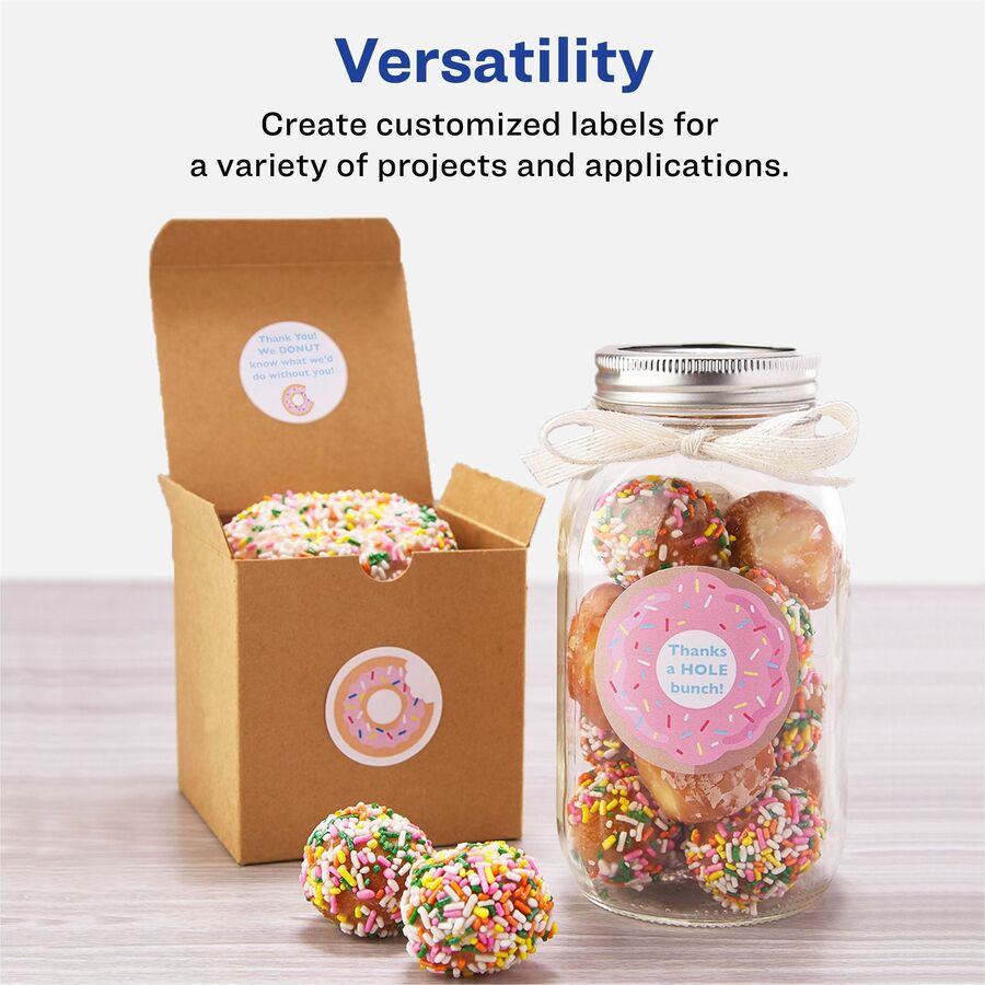 Avery®  Multipurpose Label - 3/4" Diameter - Permanent Adhesive - Round - Inkjet, Laser - White - Paper - 80 / Sheet - 10 Total Sheets - 800 Total Label(s) - 800 / Pack