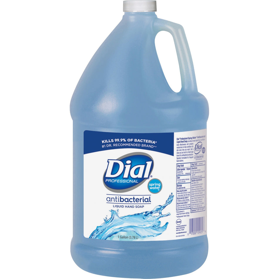 Dial Spring Water Scent Liquid Hand Soap - Spring Water Scent - 1 gal - Kill Germs - Hand - Moisturizing - Blue - 1 Each
