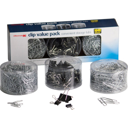 Officemate Jumbo Clip Value Pack: 13’’ Width 10 Sheet Capacity Smooth Metal Clips - Paper