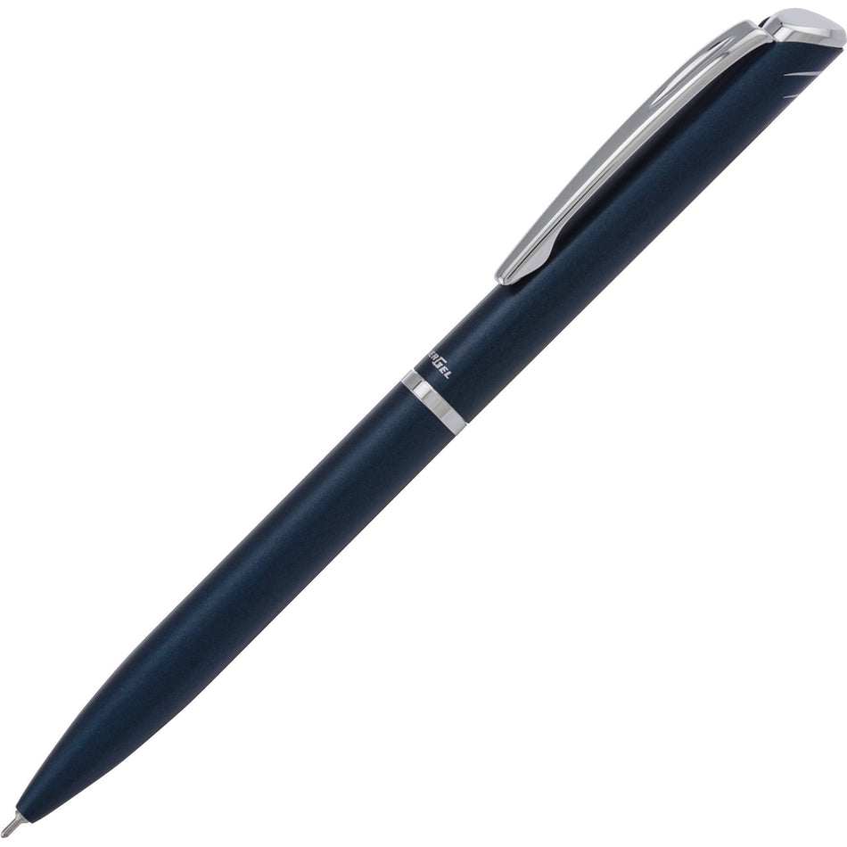 Pentel Style Liquid Gel Pen - 0.7 mm Pen Point - Refillable - Retractable - Black Ink - Gel-based - Blue Metal Barrel - 1 Each