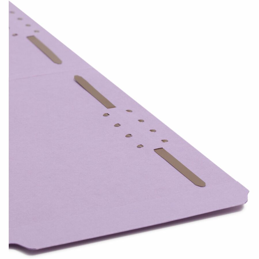 Smead 1/3 Tab Cut Legal Recycled Fastener Folder - 8 1/2" x 14" - 2 Fastener(s) - Top Tab Location - Assorted Tab Position - Lavender - 10% Recycled - 50 / Box