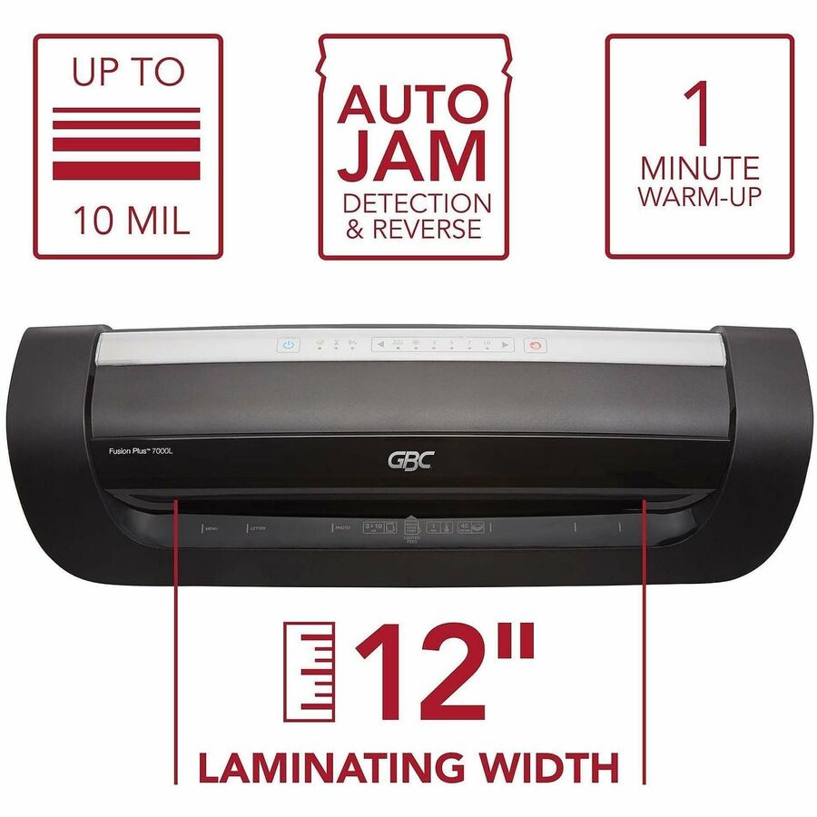 GBC Fusion 7000L 12" Laminator - Pouch - 10 mil Lamination Thickness - Auto Reverse - 5.9" Height x 9.4" Width