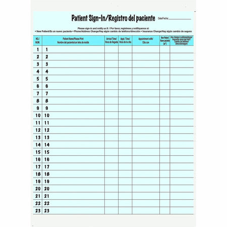 Tabbies Patient Sign-in Label Forms - Letter - 8.50" x 11" Sheet Size - Blue Sheet(s) - 125 / Pack