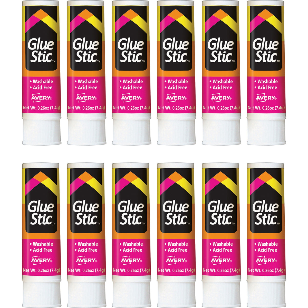 Avery®  Permanent Glue Stic - 0.26 fl oz - White - 12 / Box