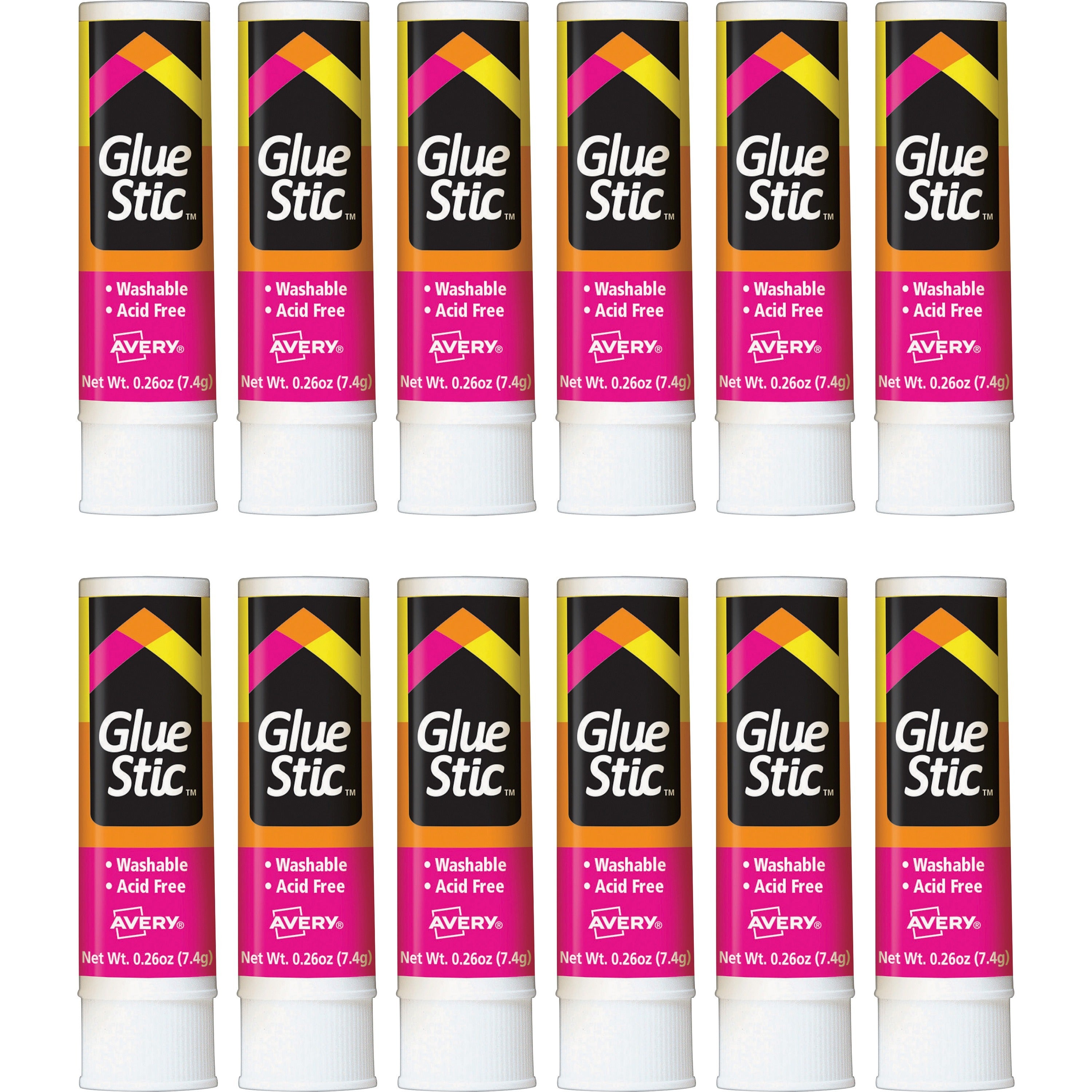 Avery®  Permanent Glue Stic - 0.26 fl oz - White - 12 / Box