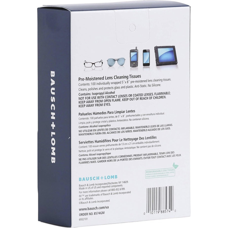 Bausch + Lomb Sight Savers Lens Cleaning Tissues - Rear