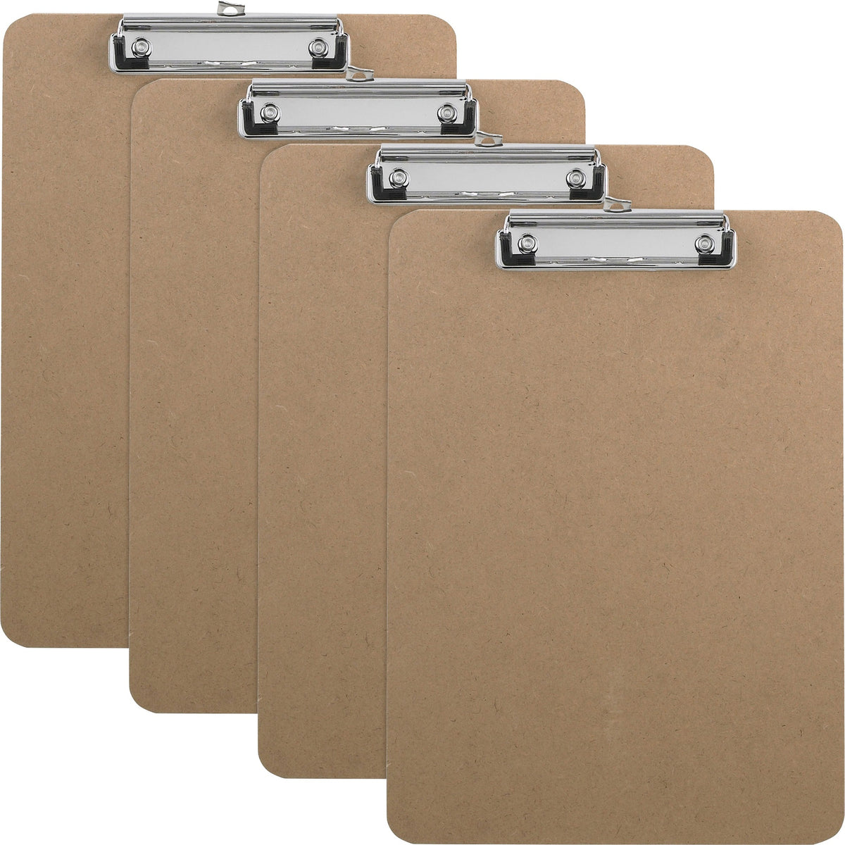 Business Source Flat Clip Clipboard - 9" x 12 1/2" Sheet Size - Hardboard - Brown - 6 / Box