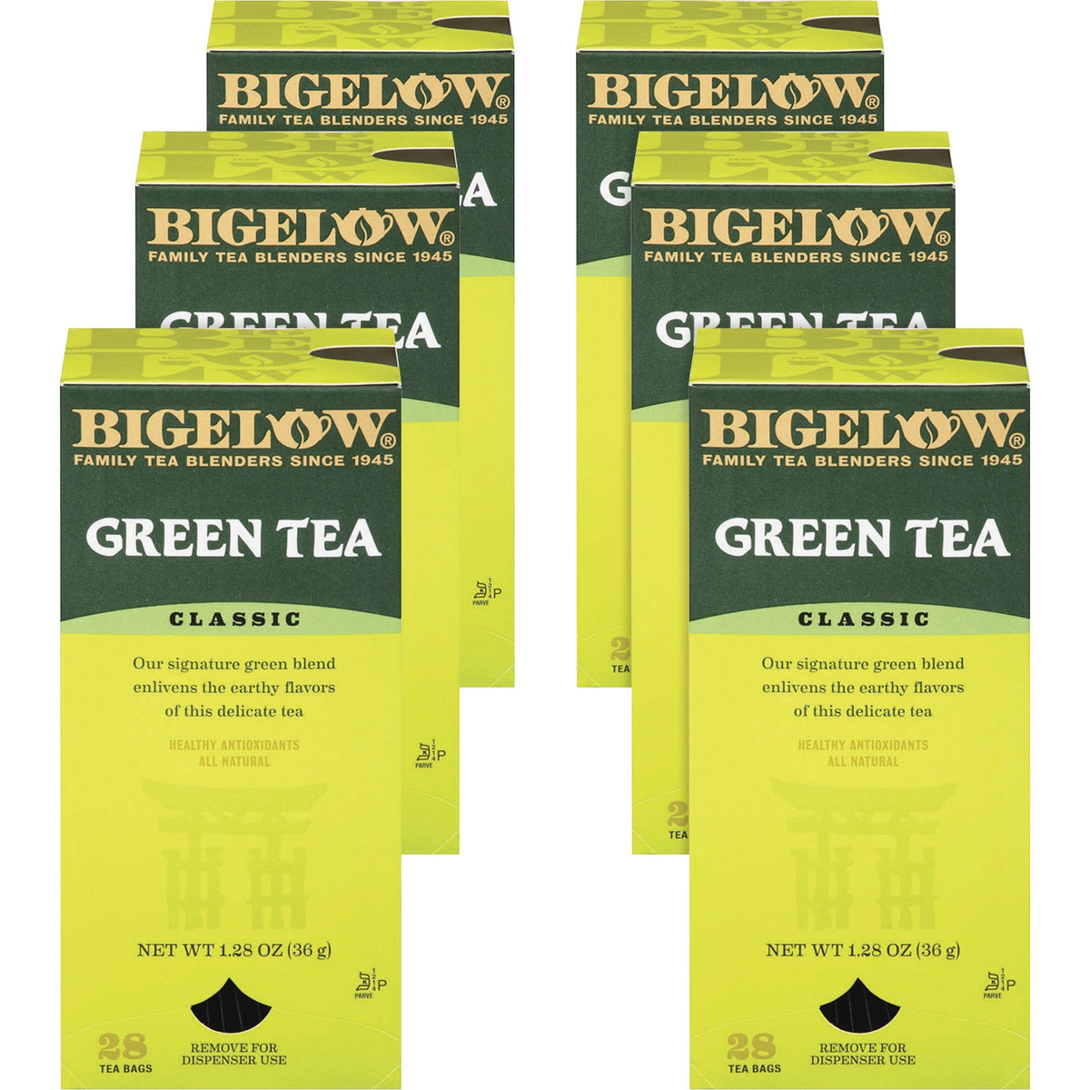 Bigelow Classic Green Tea Bag - Green Tea - 8 oz Per Bag - 28/Box - 6 / Carton