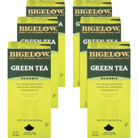 Bigelow Classic Green Tea Bag - Green Tea - 8 oz Per Bag - 28/Box - 6 / Carton