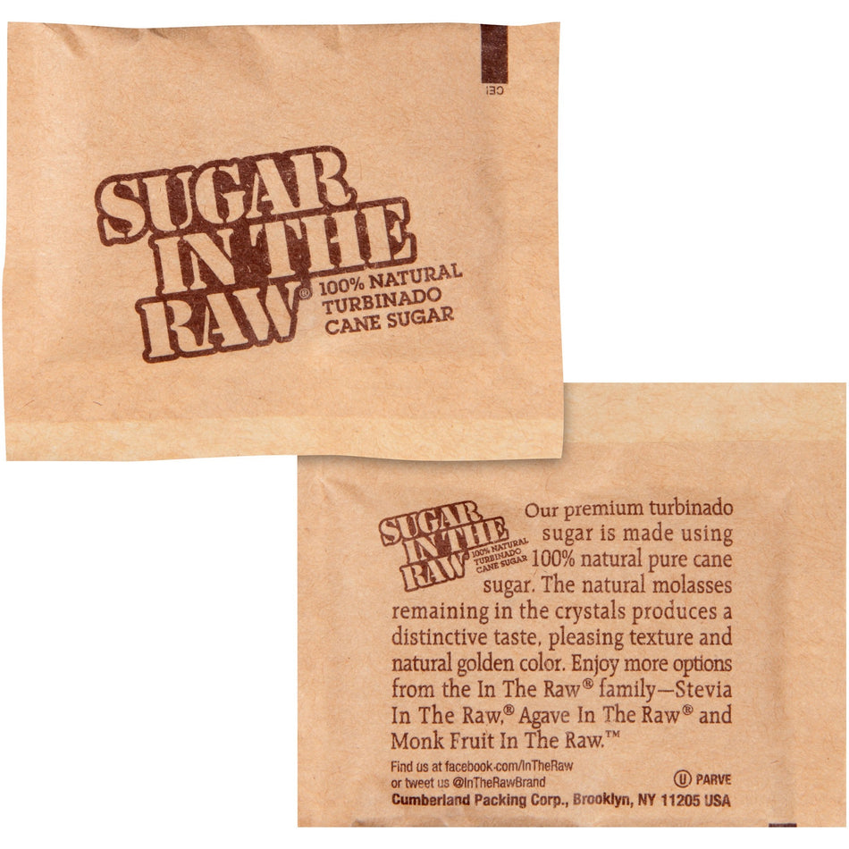 Sugar In The Raw Natural Turbinado Cane Sugar Packets - Molasses Flavor - Natural Sweetener - 200/Box - 2 / Carton