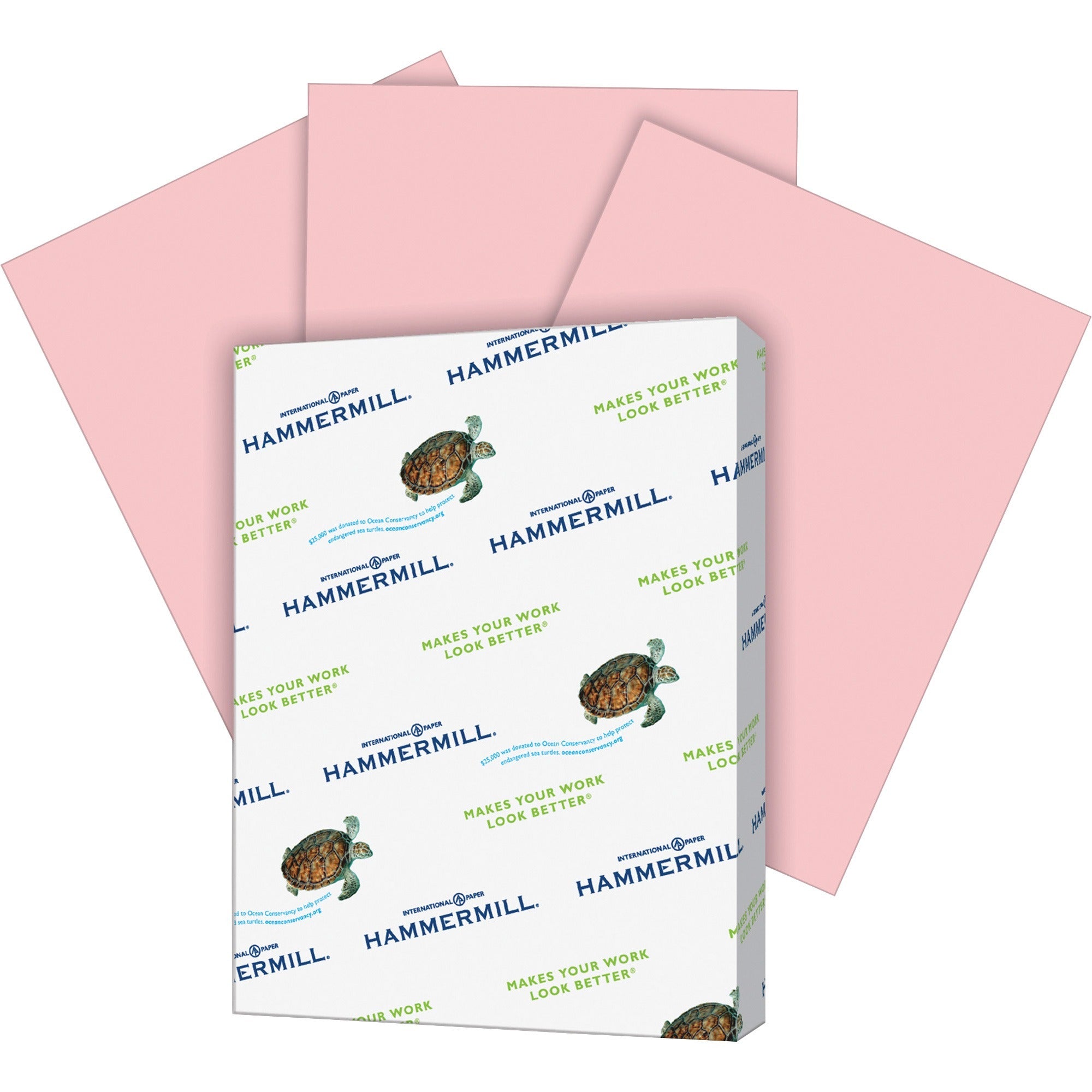 Hammermill Colors Recycled Copy Paper - Pink - Letter - 8 1/2" x 11" - 20 lb Basis Weight - Smooth - Jam-free, Archival-safe, Acid-free - Pink - 500 Sheets per Ream - 10 / Carton