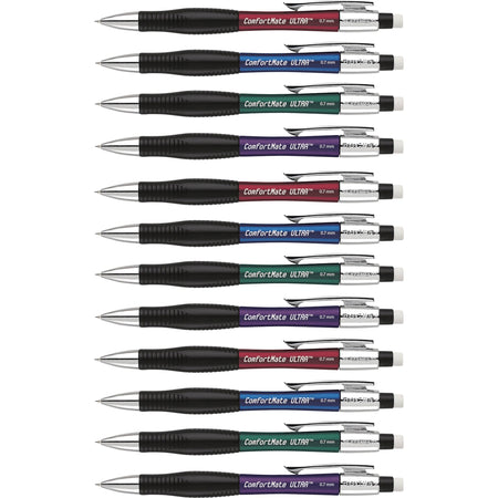 Paper Mate Comfortable Ultra Mechanical Pencils - 0.7 mm Black Lead - #2 - Assorted Barrel - 1 Dozen
