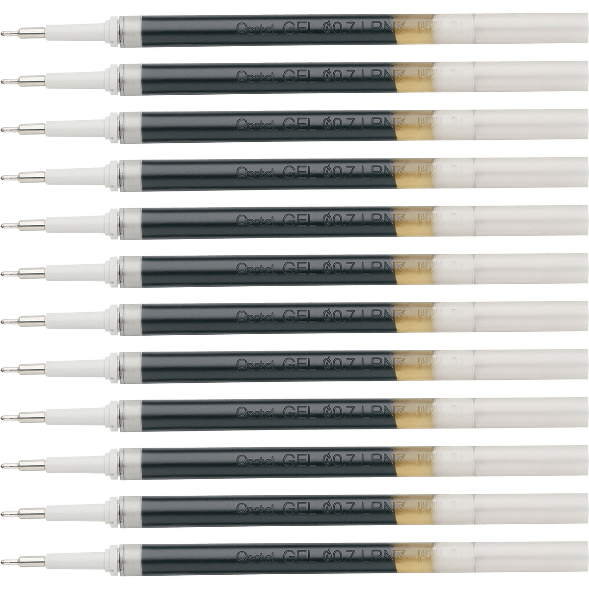 EnerGel Retractable Liquid Pen Refills - 0.70 mm , Medium Point - Black Ink - Smudge Proof, Smear Proof, Quick-drying Ink, Glob-free, Smooth Writing - 12 / Box