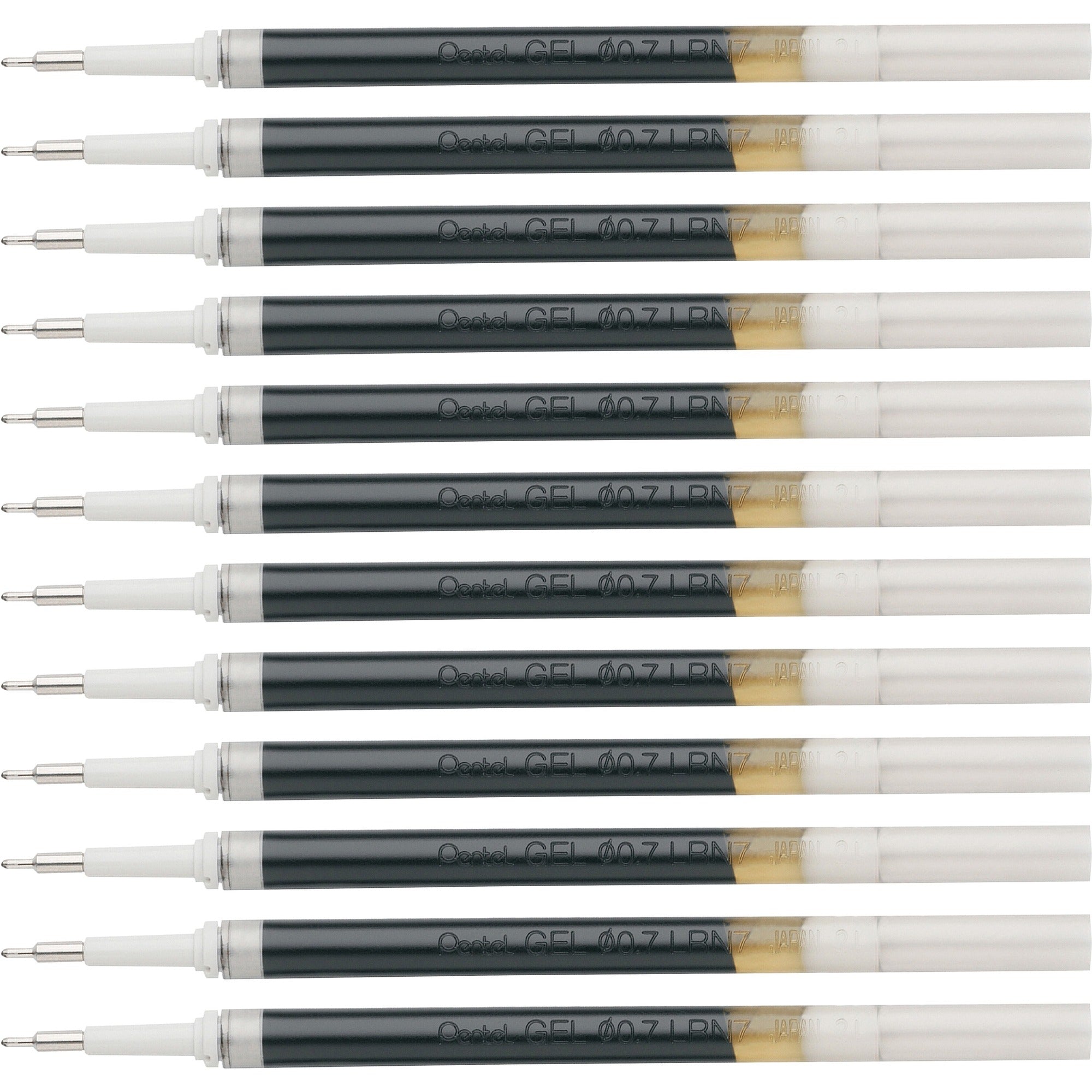 EnerGel Retractable Liquid Pen Refills - 0.70 mm , Medium Point - Black Ink - Smudge Proof, Smear Proof, Quick-drying Ink, Glob-free, Smooth Writing - 12 / Box
