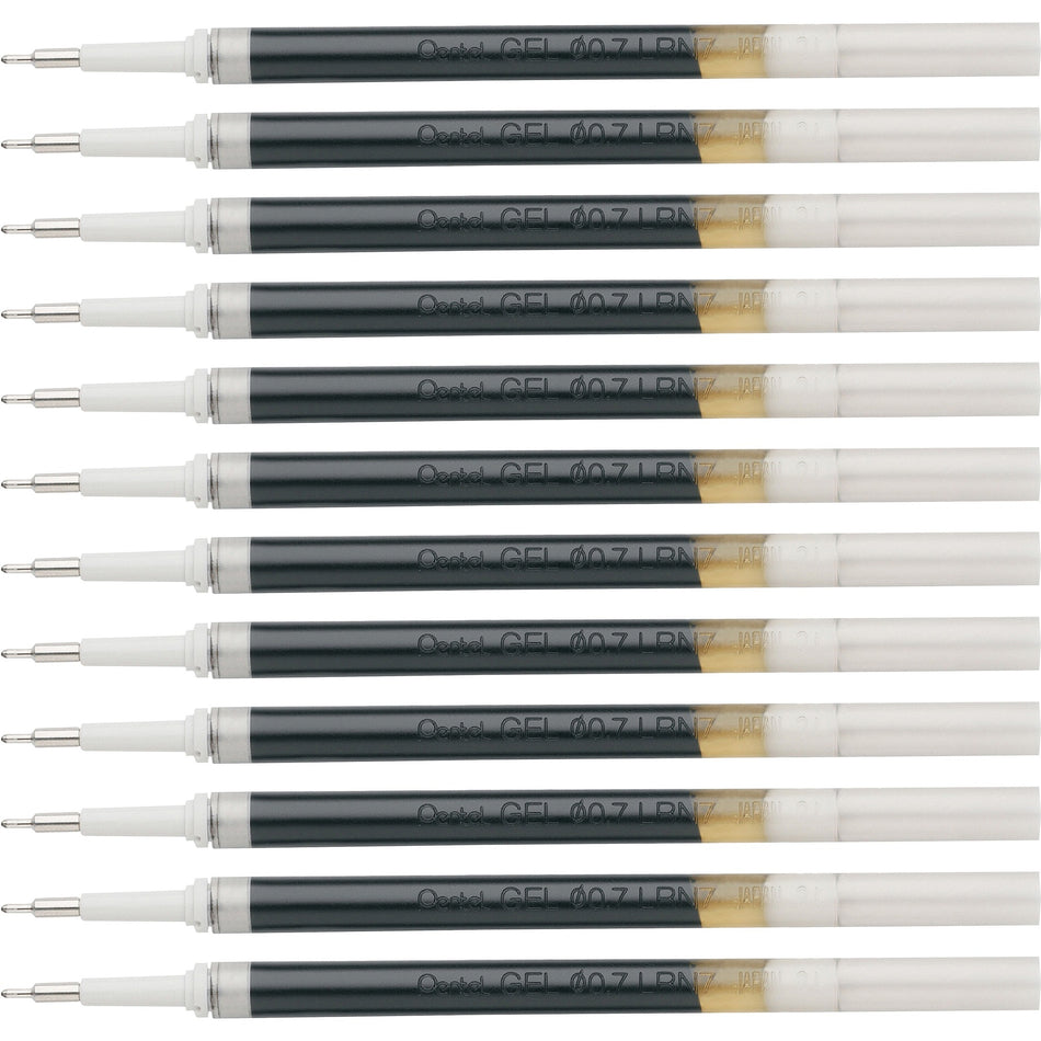 EnerGel Retractable Liquid Pen Refills - 0.70 mm , Medium Point - Black Ink - Smudge Proof, Smear Proof, Quick-drying Ink, Glob-free, Smooth Writing - 12 / Box