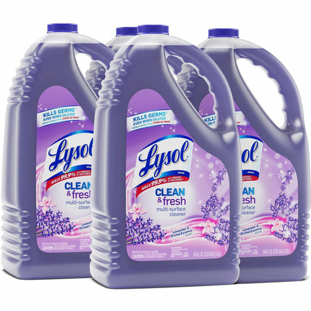 Lysol Clean/Fresh Lavender Cleaner - For Multi Surface - 144 fl oz (4.5 quart) - Clean & Fresh Lavender Orchid Scent - Recommended For: Stain Remover - Long Lasting, Disinfectant - Purple - 4 / Carton