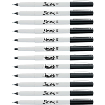 Sharpie Ultra Fine Permanent Markers - Alcohol-Based - 1 Dozen - & Dry-Erase