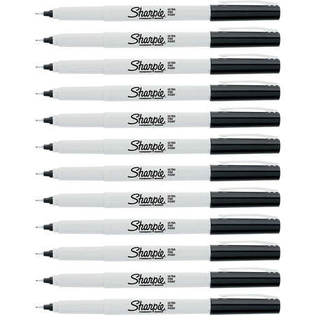 Sharpie Ultra Fine Permanent Markers - Ultra Fine Narrow Marker Point - Alcohol Based - 1 Dozen