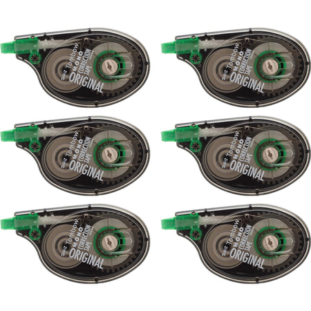 Tombow Original Mono Correction Tape - 0.16" Tape Width x 32.81 ft Tape Length - 1 Line(s) - White Tape - Ergonomic Dispenser - Non-refillable - White - 6 / Box