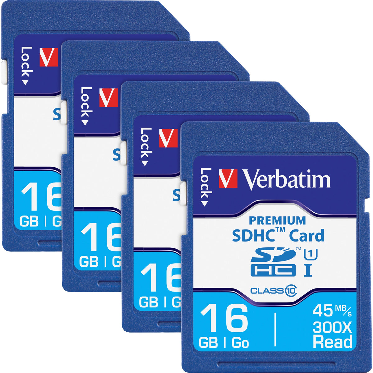 Verbatim Premium 16 GB Class 10/UHS-I (U1) SDHC - 4 / Box - 20 MB/s Read - 9 MB/s Write - 133x Memory Speed