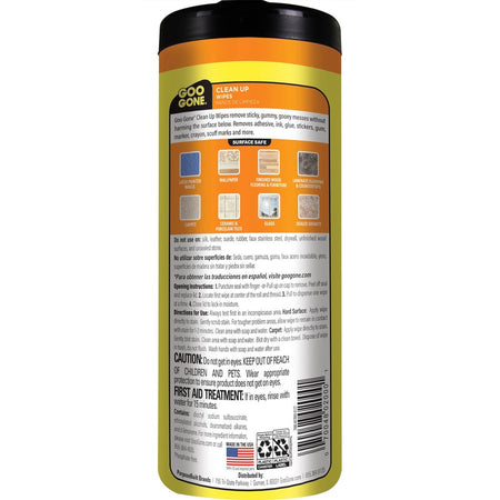 Goo Gone Tough Task Wipes - Rear