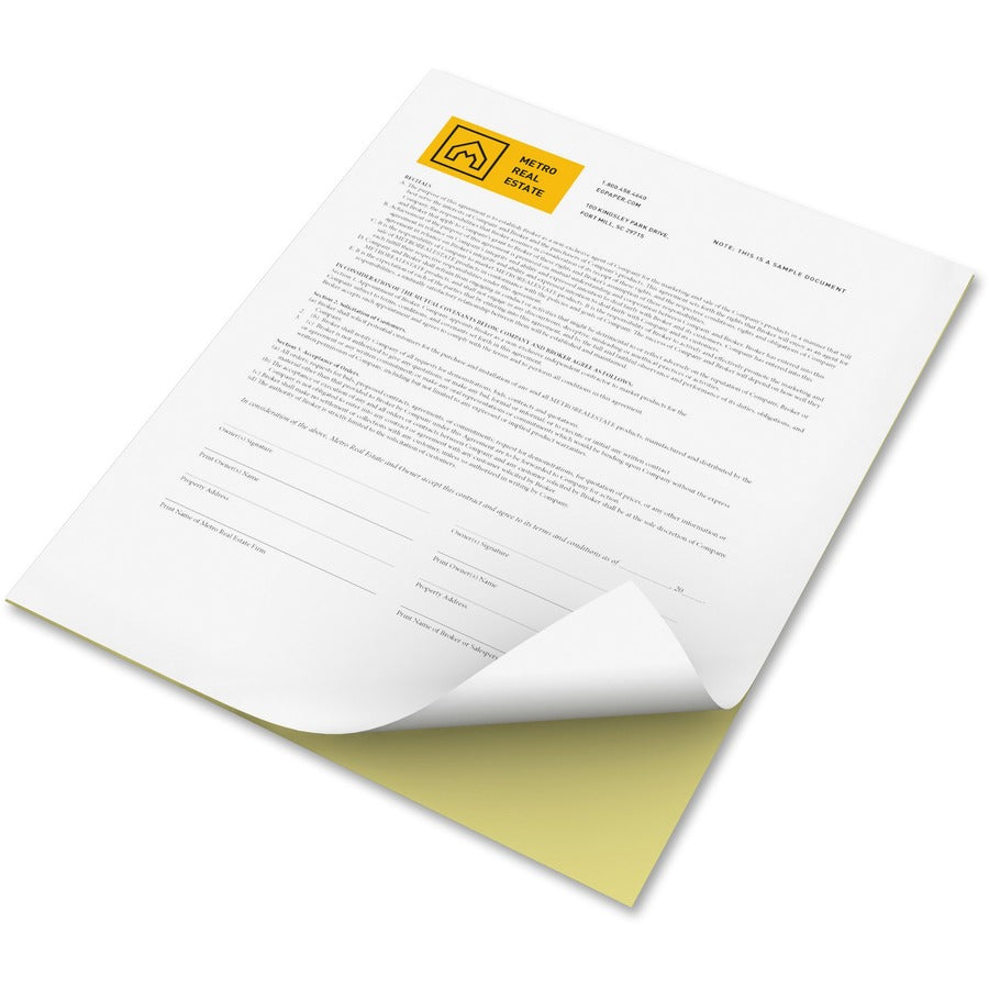 Xerox Revolution Premium Digital Carbonless Paper - Letter - 8 1/2" x 11" - Sustainable Forestry Initiative (SFI) - Capsule Control Coating - White, Canary - 2500 / Carton