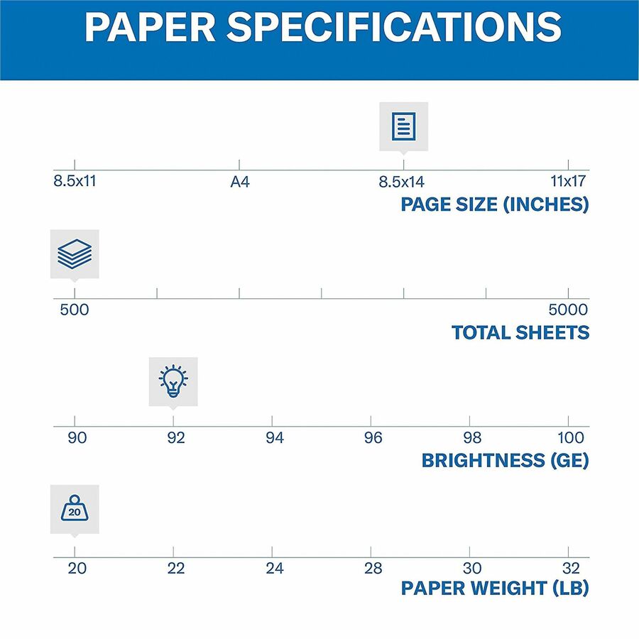 Hammermill Copy Plus Paper - White - 92 Brightness - Legal - 8 1/2" x 14" - 20 lb Basis Weight - Sustainable Forestry Initiative (SFI) - Acid-free, Quick Drying - White - 500 / Ream