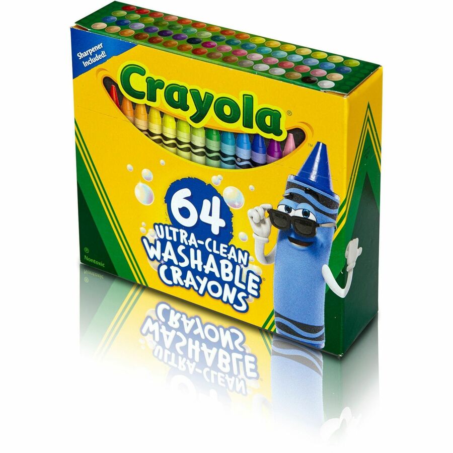 Crayola Washable Crayons - Assorted - 64 / Pack