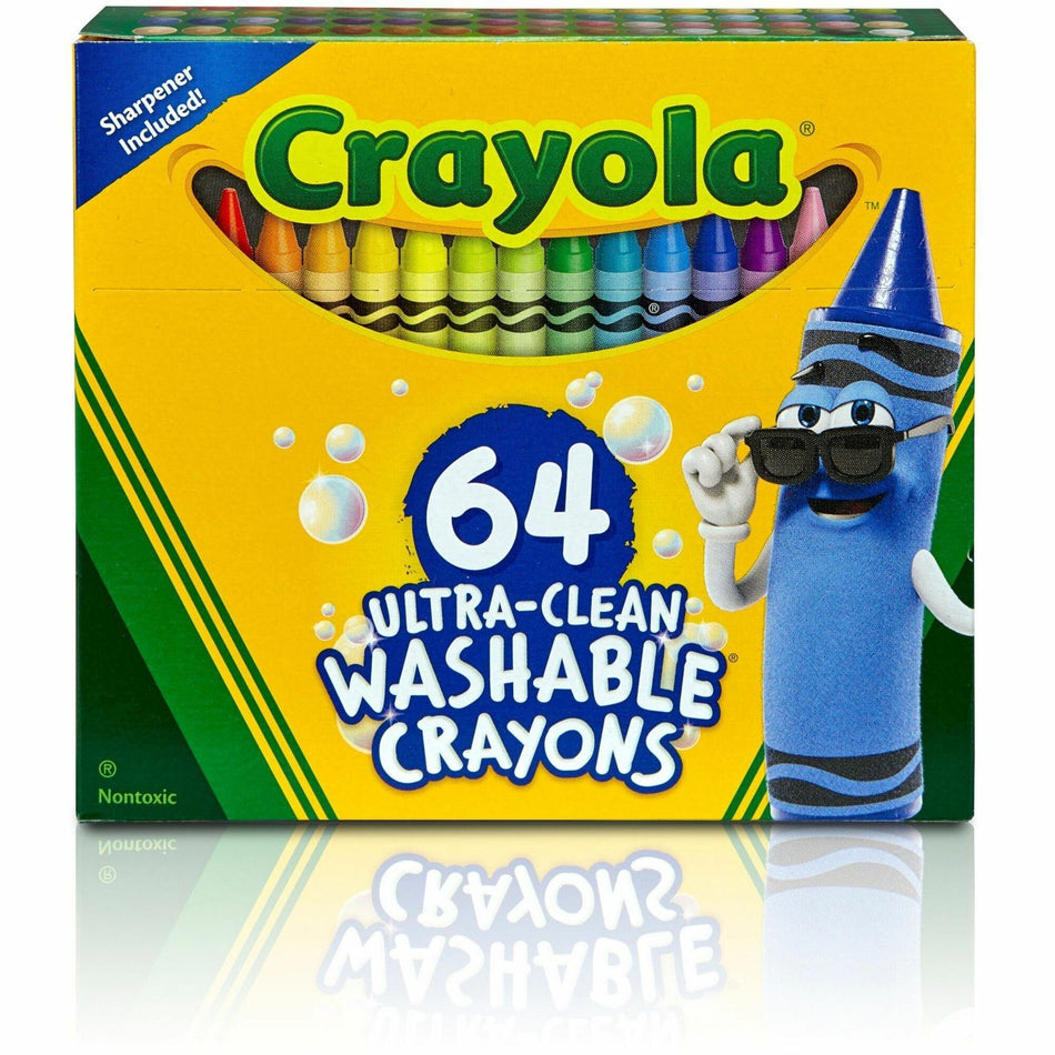 Crayola Washable Crayons - Assorted - 64 / Pack