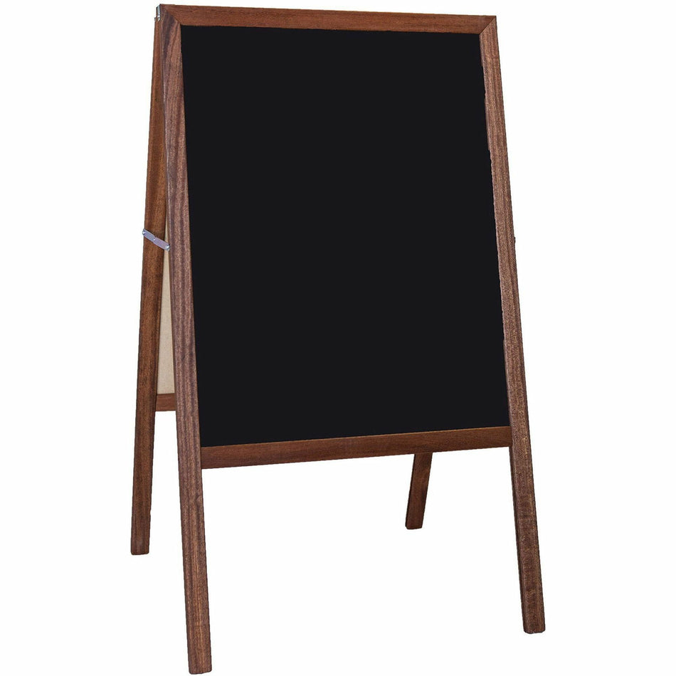 Flipside Stained Black Chalkboard Easel - Stained Black Surface - Hardwood Frame - Rectangle - 1 Each