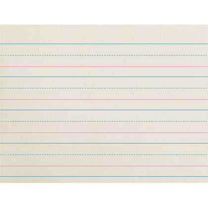 Zaner-Bloser Broken Midline Ruled Paper - Printed - 1.13" Ruled - 30 lb Basis Weight - 8" x 10 1/2" Sheet Size - White Paper - 500 / Ream