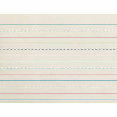 Zaner-Bloser Broken Midline Ruled Paper - Printed - 1.13" Ruled - 30 lb Basis Weight - 8" x 10 1/2" Sheet Size - White Paper - 500 / Ream