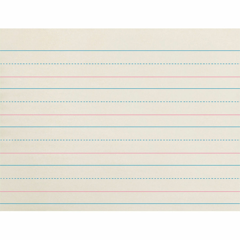 Zaner-Bloser Broken Midline Ruled Paper - Printed - 1.13" Ruled - 30 lb Basis Weight - 8" x 10 1/2" Sheet Size - White Paper - 500 / Ream