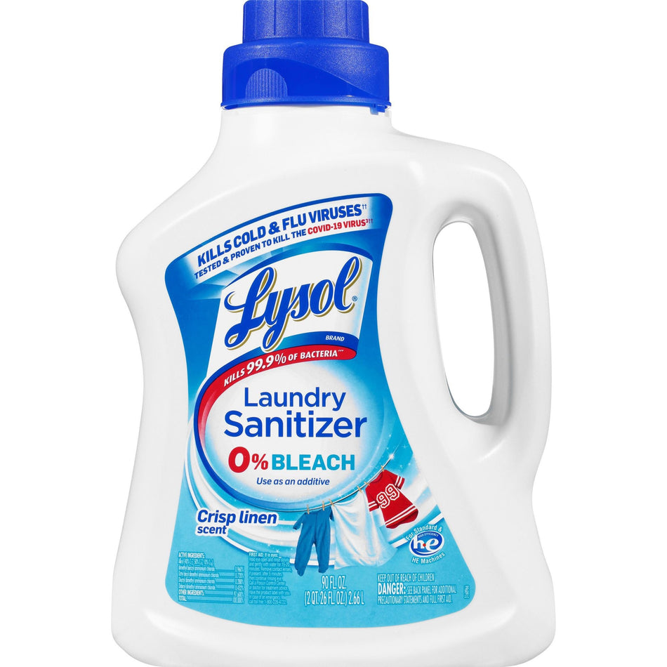 Lysol Crisp Linen Laundry Sanitizer - 90 fl oz (2.8 quart) - Crisp Linen Scent - Blue - 1 Each