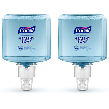 PURELL® ES4 CRT HEALTHY SOAP Naturally Clean Foam Refill - Citrus Scent - 1.27 quart - Dirt Remover, Kill Germs - Skin - Blue - Bio-based, Preservative-free, Paraben-free, Phthalate-free, Dye-free, Antibacterial-free, Quick Rinse - 2 / Carton