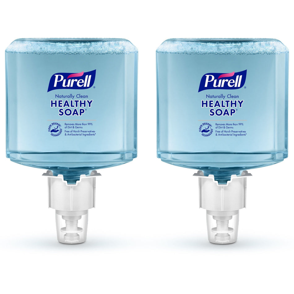 PURELL® ES4 CRT HEALTHY SOAP Naturally Clean Foam Refill - Citrus Scent - 1.27 quart - Dirt Remover, Kill Germs - Skin - Blue - Bio-based, Preservative-free, Paraben-free, Phthalate-free, Dye-free, Antibacterial-free, Quick Rinse - 2 / Carton