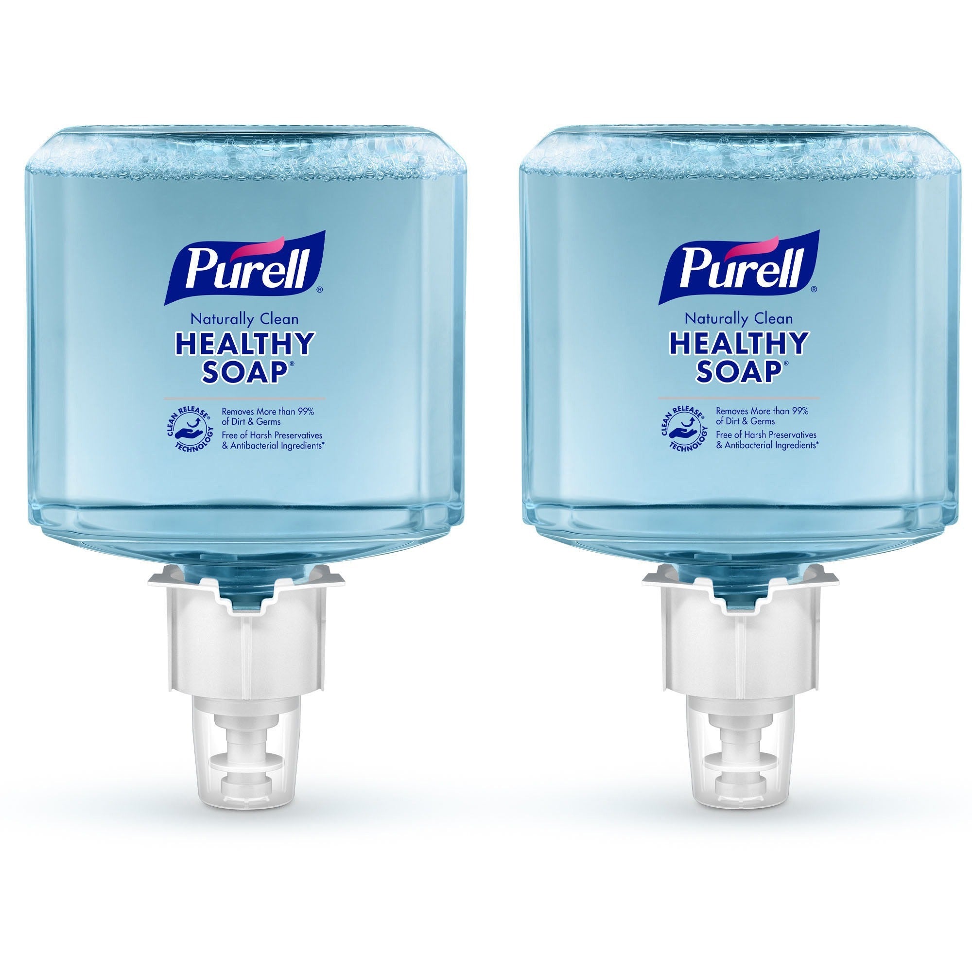 PURELL® ES6 CRT HEALTHY SOAP&trade; Naturally Clean Foam - Naturally Clean Scent - 1.27 quart - Dirt Remover, Kill Germs - Skin - Antibacterial - Blue - Preservative-free, Paraben-free, Phthalate-free, Dye-free, Bio-based, Quick Rinse - 2 / Carton