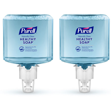 PURELL® ES6 CRT HEALTHY SOAP&trade; Naturally Clean Foam - Naturally Clean Scent - 1.27 quart - Dirt Remover, Kill Germs - Skin - Antibacterial - Blue - Preservative-free, Paraben-free, Phthalate-free, Dye-free, Bio-based, Quick Rinse - 2 / Carton
